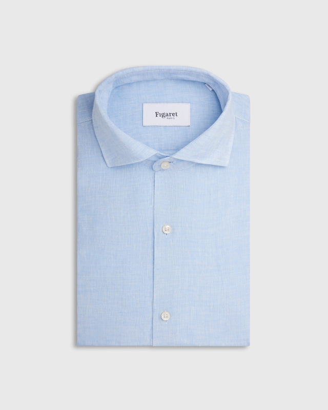 FIGARET - ARISTOTE SHIRT LIGHT BLUE LINEN