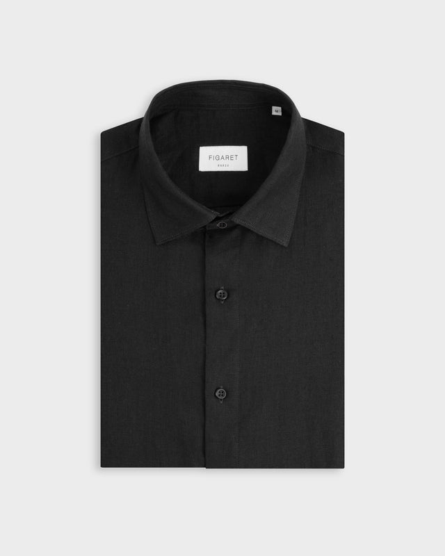 FIGARET - AUGUSTE SHIRT BLACK LINEN