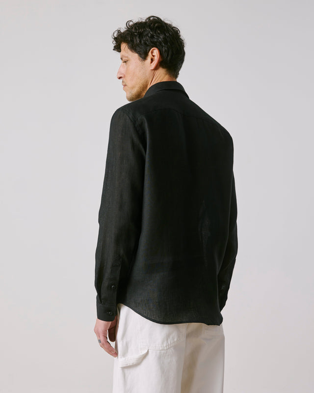 FIGARET - AUGUSTE SHIRT BLACK LINEN
