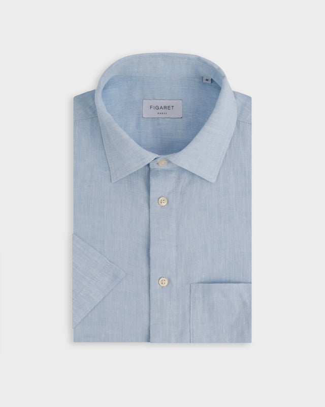 FIGARET - NOLHANN SHORT-SLEEVE SHIRT LIGHT BLUE