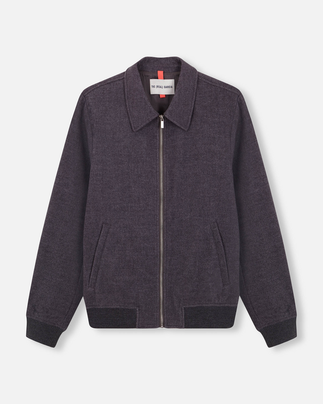 WOOL BOMBER DARK GREY