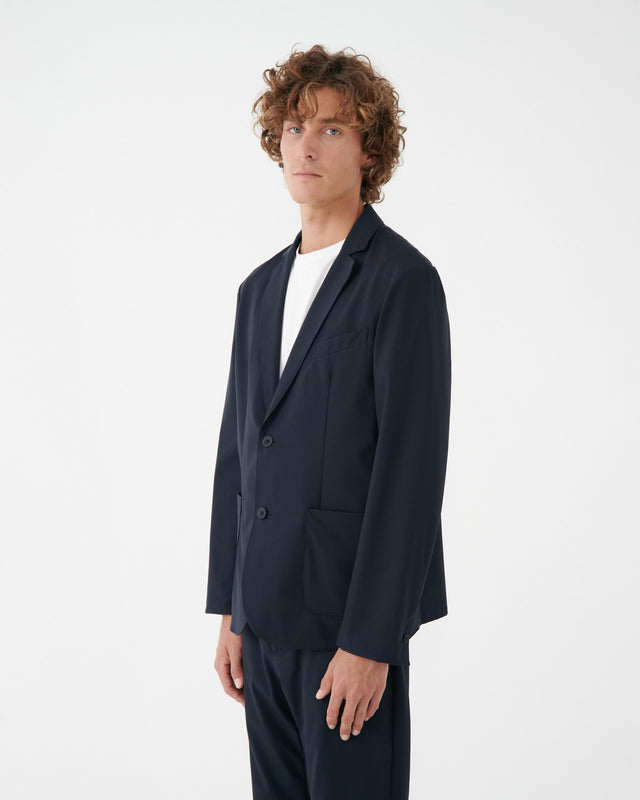 BONDED - PATCH POCKET TECH BLAZER NAVY