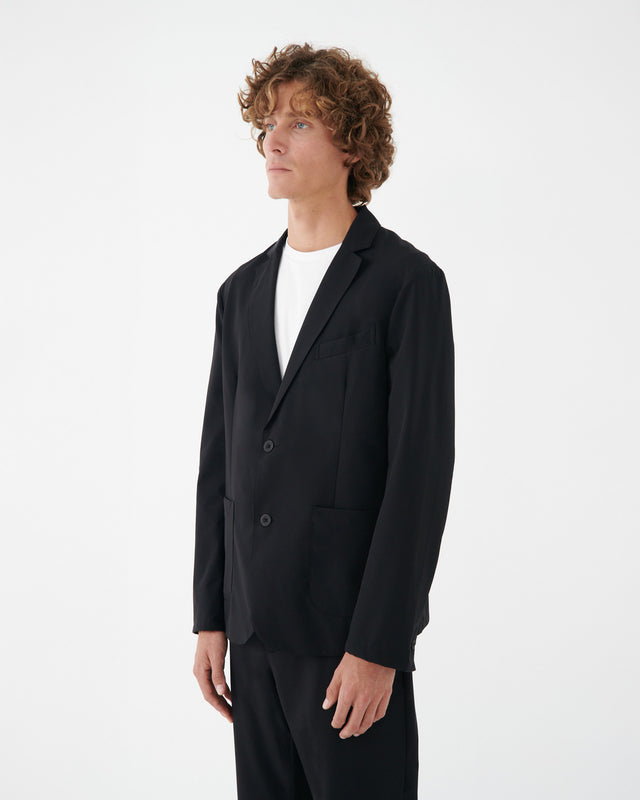 BONDED - PATCH POCKET TECH BLAZER BLACK