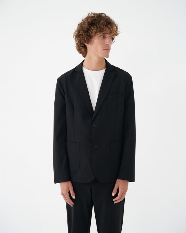 BONDED - PATCH POCKET TECH BLAZER BLACK