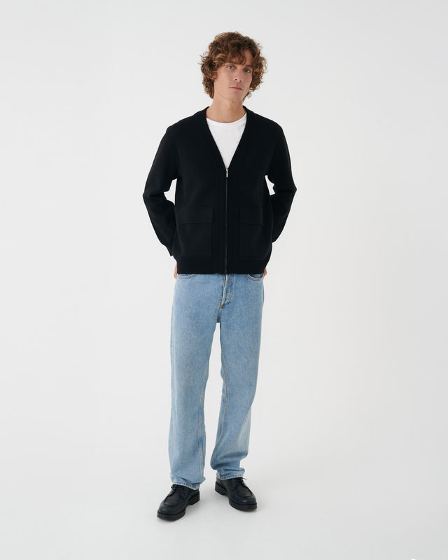 ZIPPER CARDIGAN BLACK