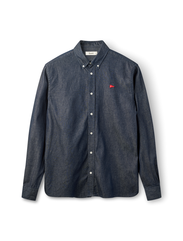 FORET - CAMISA DENIM REGULAR FIT DETALLE BANDERIN