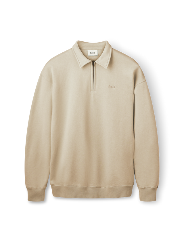 FORET - SUDADERA CON CREMALLERA EN CUELLO BEIGE