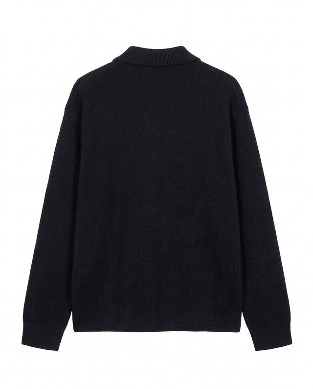 SOBRECAMISA DE PUNTO CON BOLSILLO LATERAL NEGRO