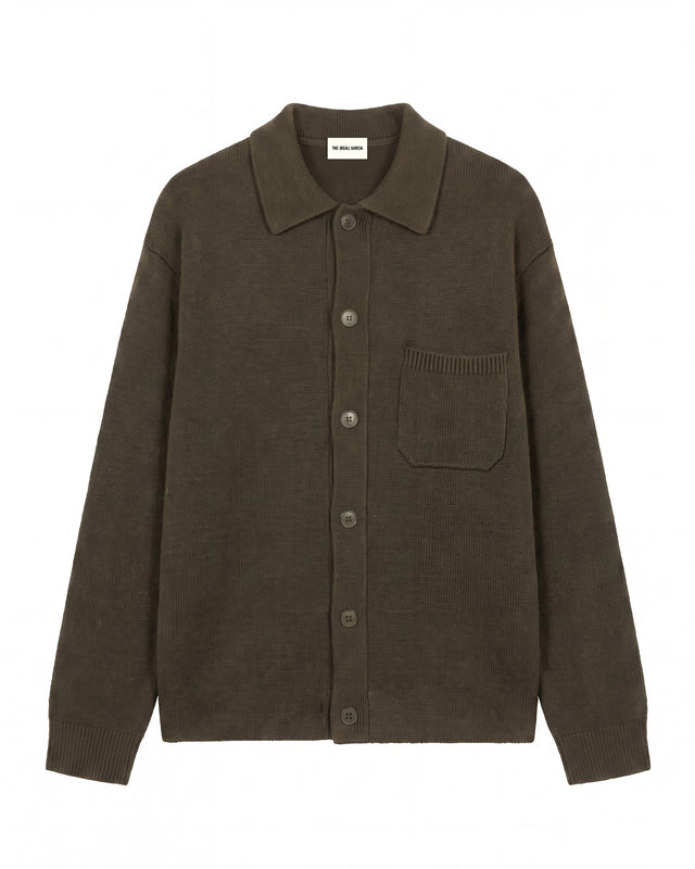 SOBRECAMISA DE PUNTO CON BOLSILLO LATERAL KHAKI