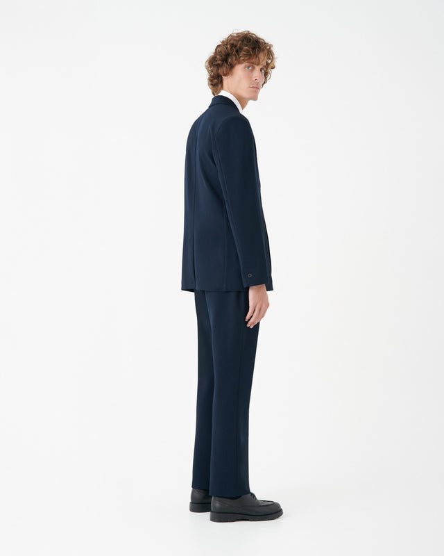 KNIT BROKEN SUIT BLAZER NAVY