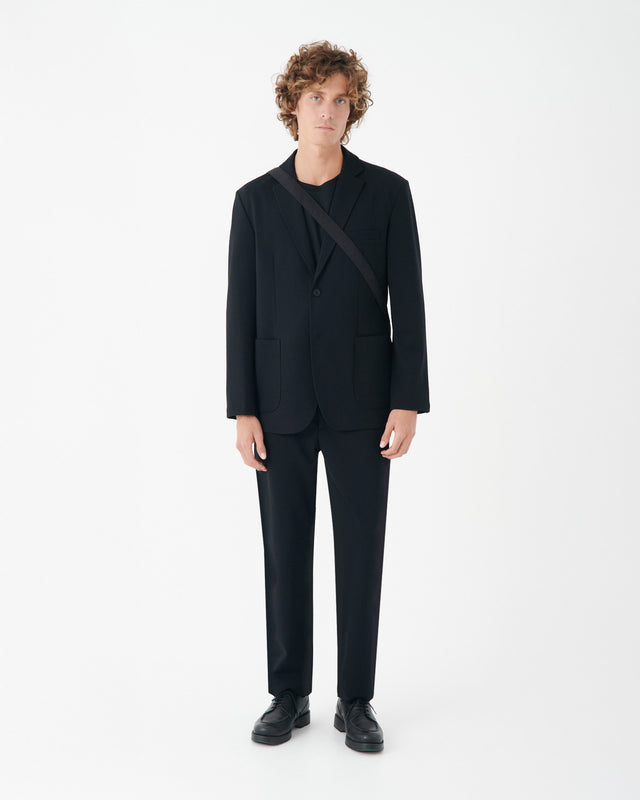 KNIT BROKEN SUIT BLAZER BLACK
