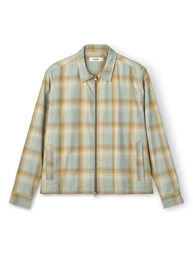 FORET - CHAQUETA DE TWILL TARTAN VERDE LIMA