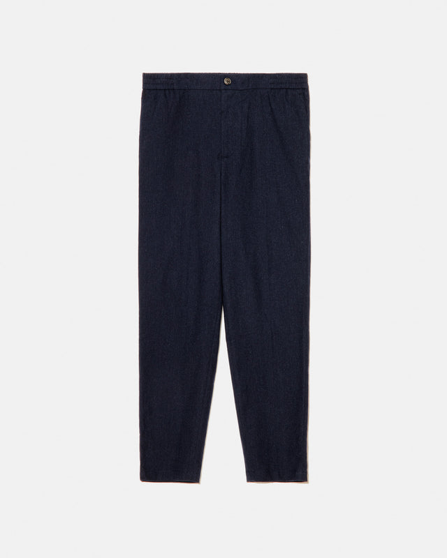 THE RELAXED COTTON FLANNEL PANTS NAVY
