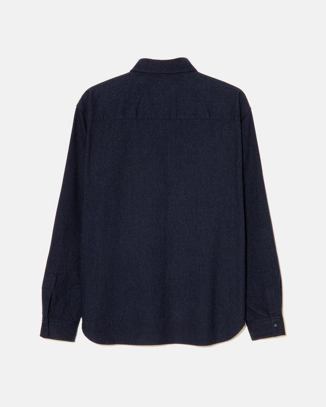 CAMISA DE ALGODÓN FLANNEL AZUL MARINO