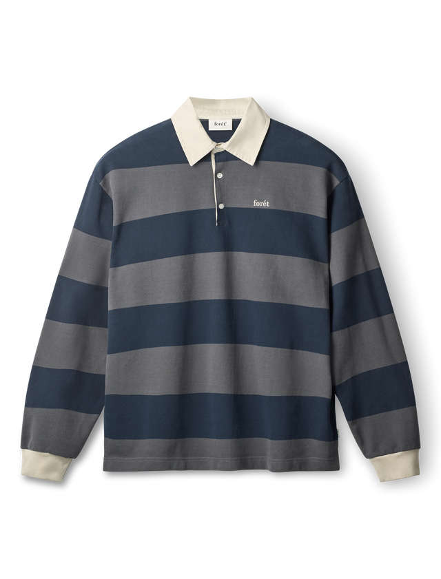 FORET - SUDADERA TIPO RUGBY RAYAS NAVY