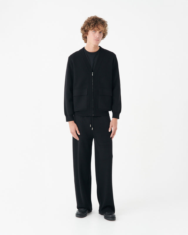 ZIPPER CARDIGAN BLACK