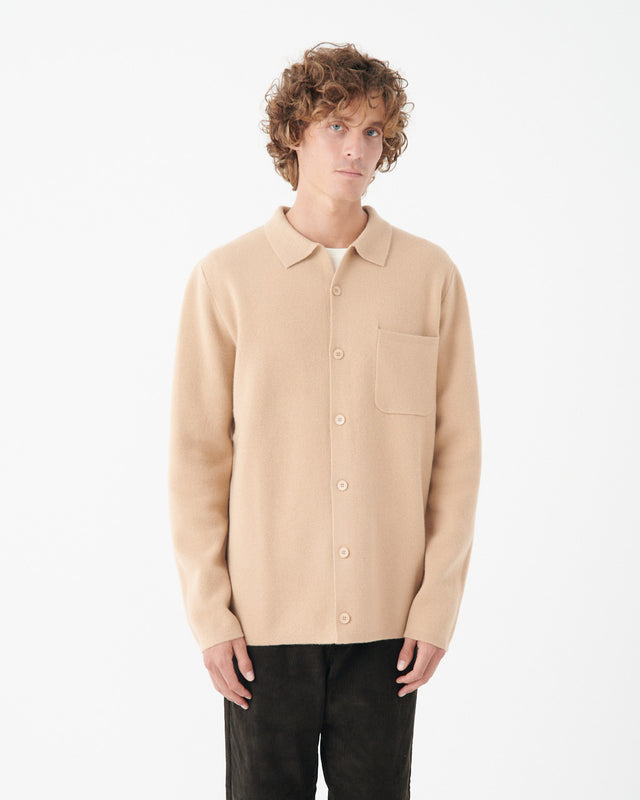 KNITTED OVERSHIRT BEIGE