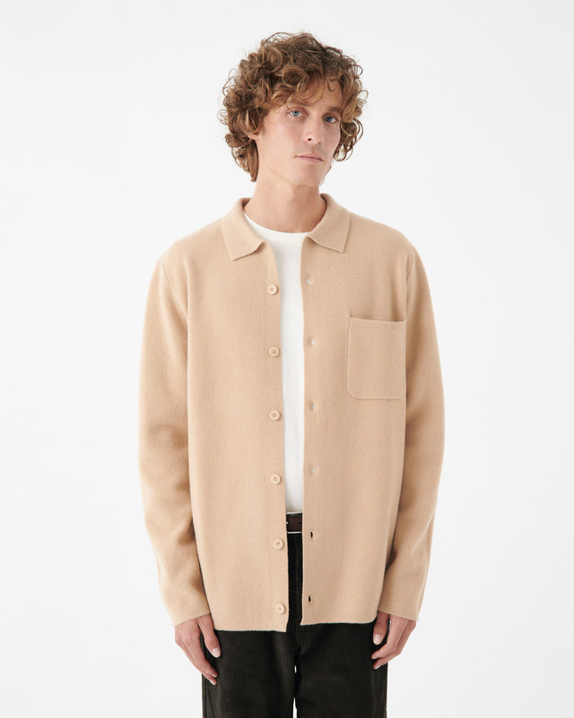 KNITTED OVERSHIRT BEIGE