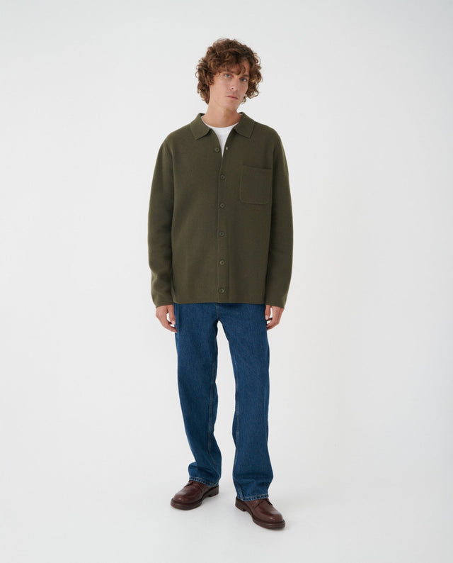 KNITTED OVERSHIRT KHAKI