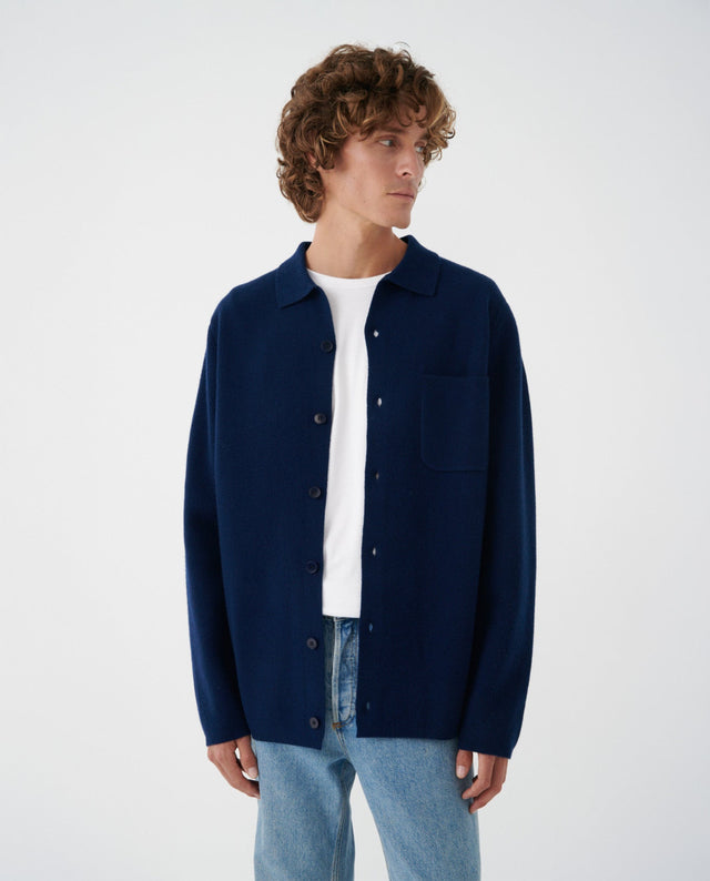 KNITTED OVERSHIRT NAVY