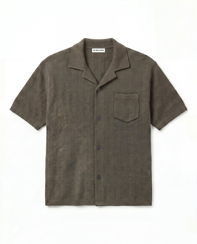 KNITTED SHORT SLEEVE SHIRT KHAKI