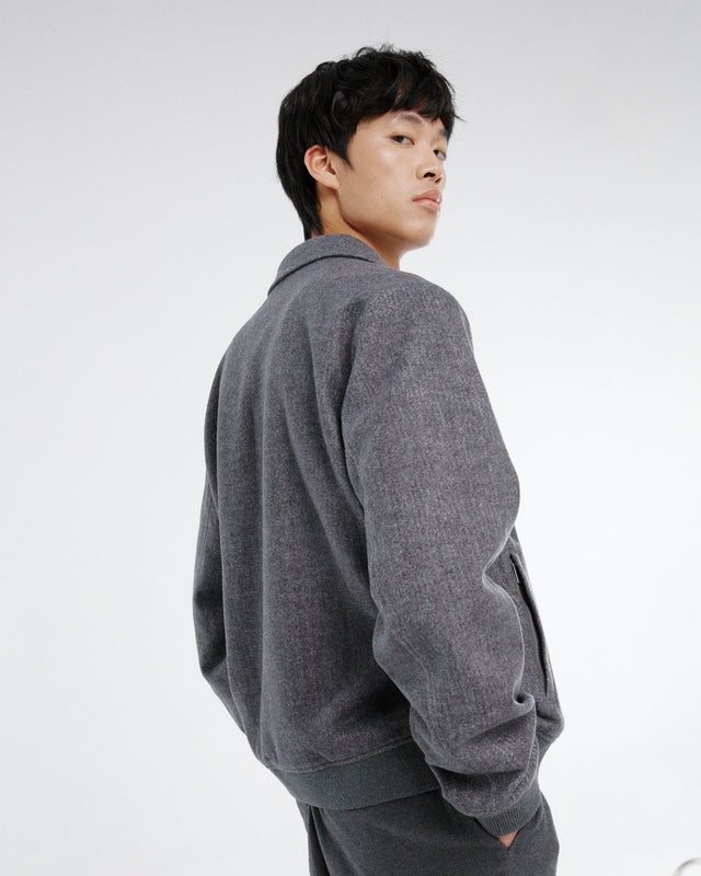 WOOL BOMBER DARK GREY