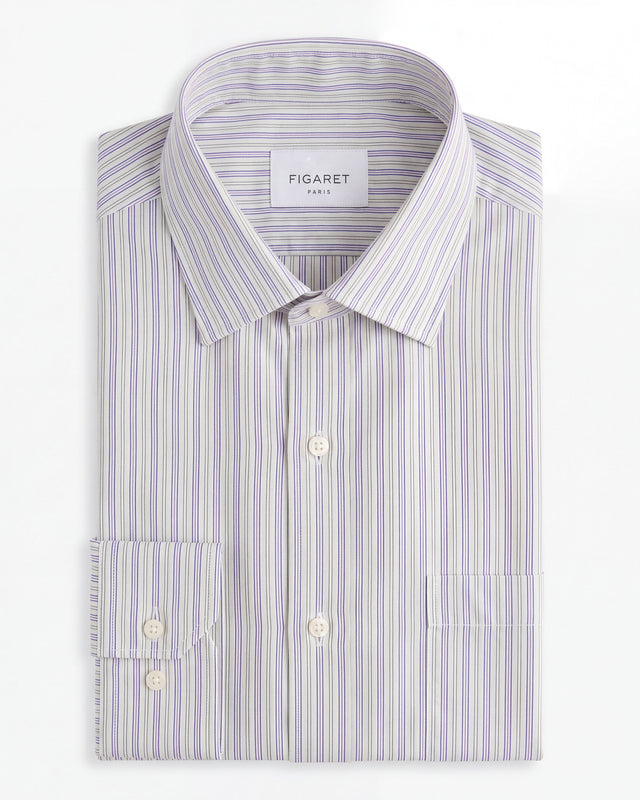 FIGARET - CAMISA A RAYAS VERDE AZUL Y BLANCO
