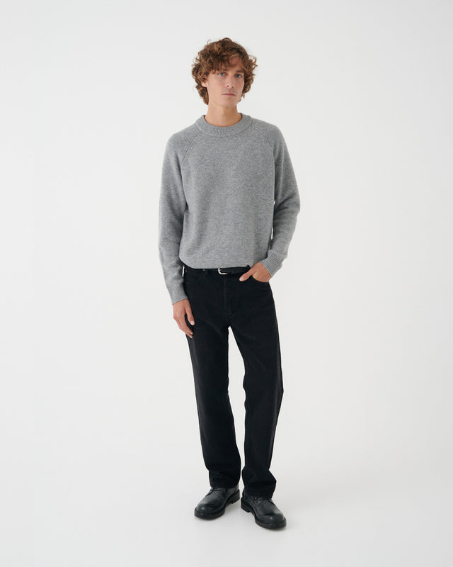 JERSEY DE CUELLO REDONDO GRIS CLARO