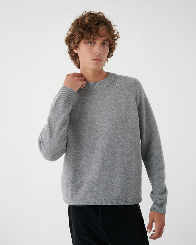 JERSEY DE CUELLO REDONDO GRIS CLARO