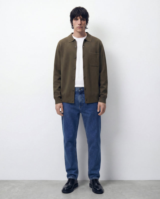 KNITTED OVERSHIRT KHAKI