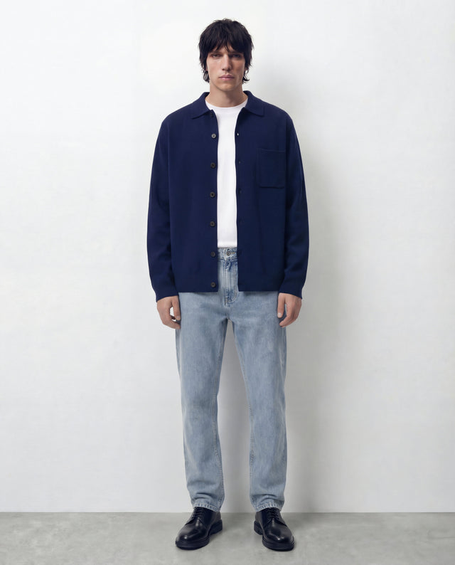 KNITTED OVERSHIRT NAVY