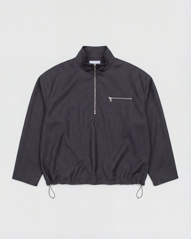 SUDADERA DE LANA FRIA CON CREMALLERA AL CUELLO GRIS OSCURO