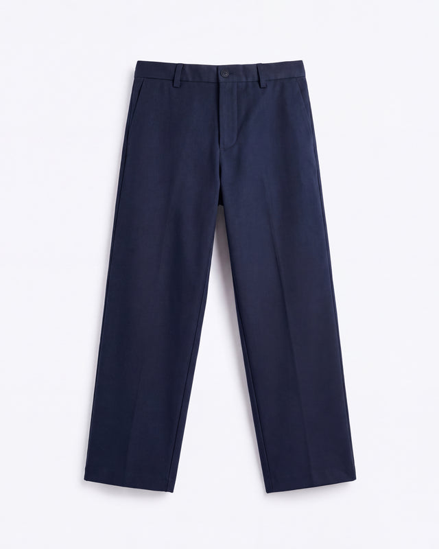 PANTALON RECTO DE LANA FRIA RELAXED FIT NAVY