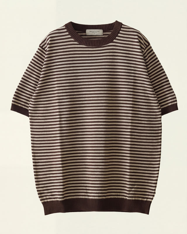 MOONCASTLE - IC4 CAMISETA A RAYAS MARRON x BEIGE