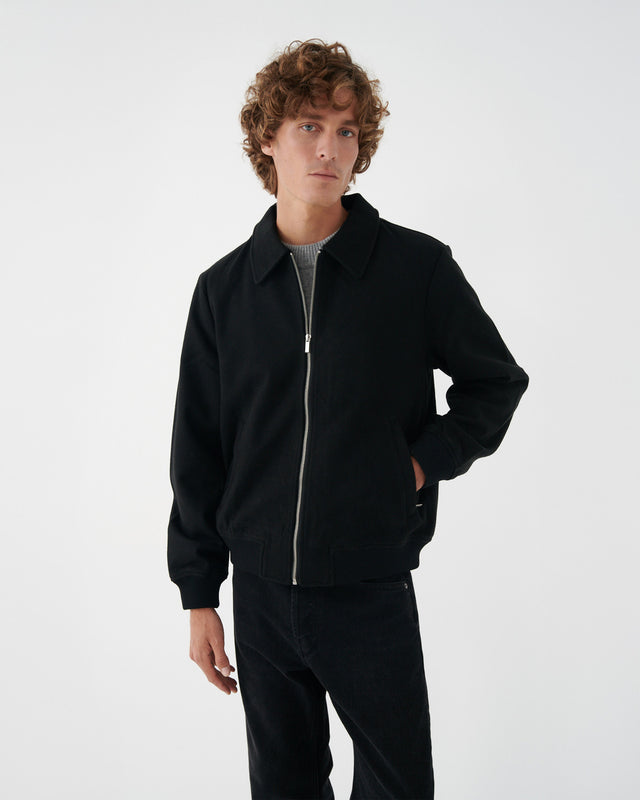 WOOL BOMBER BLACK