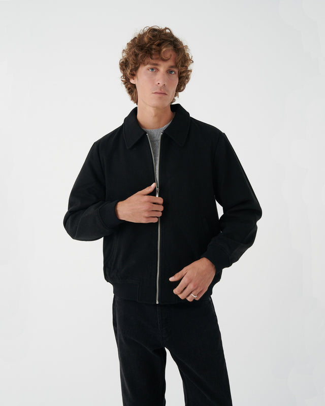 WOOL BOMBER BLACK