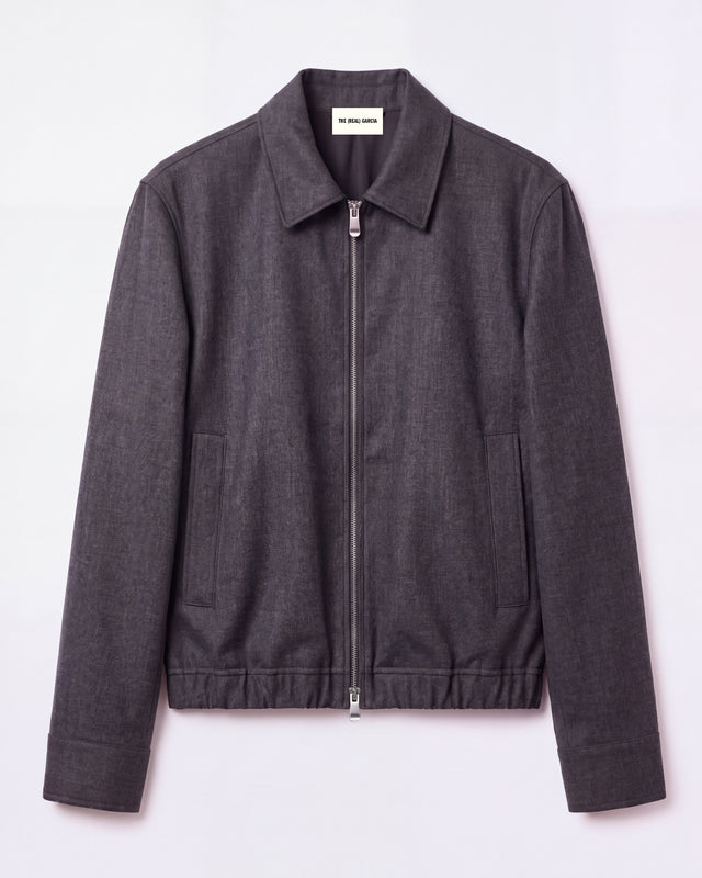 CHAQUETA DE LANA FRIA GRIS OSCURO