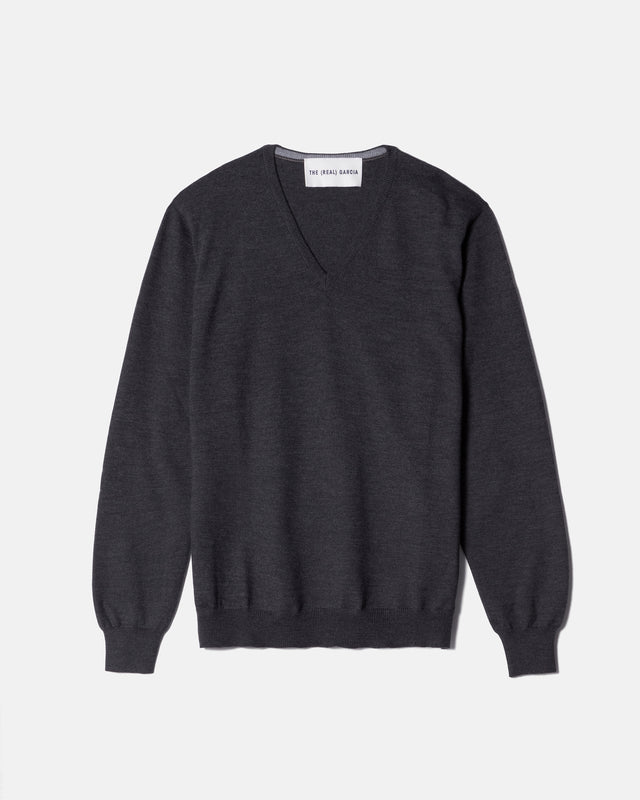 FRAME V-NECK DARK GREY