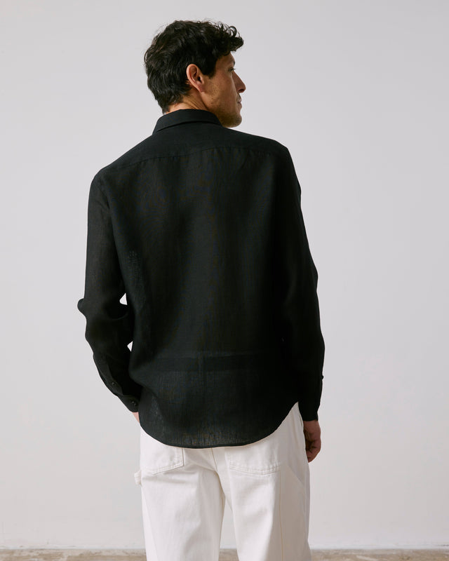 FIGARET - AUGUSTE SHIRT BLACK LINEN