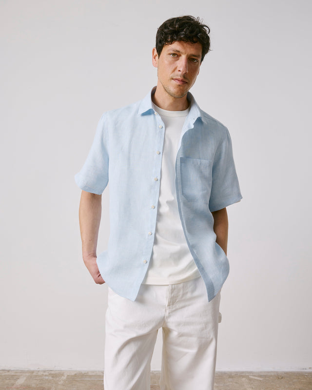 FIGARET - NOLHANN SHORT-SLEEVE SHIRT LIGHT BLUE