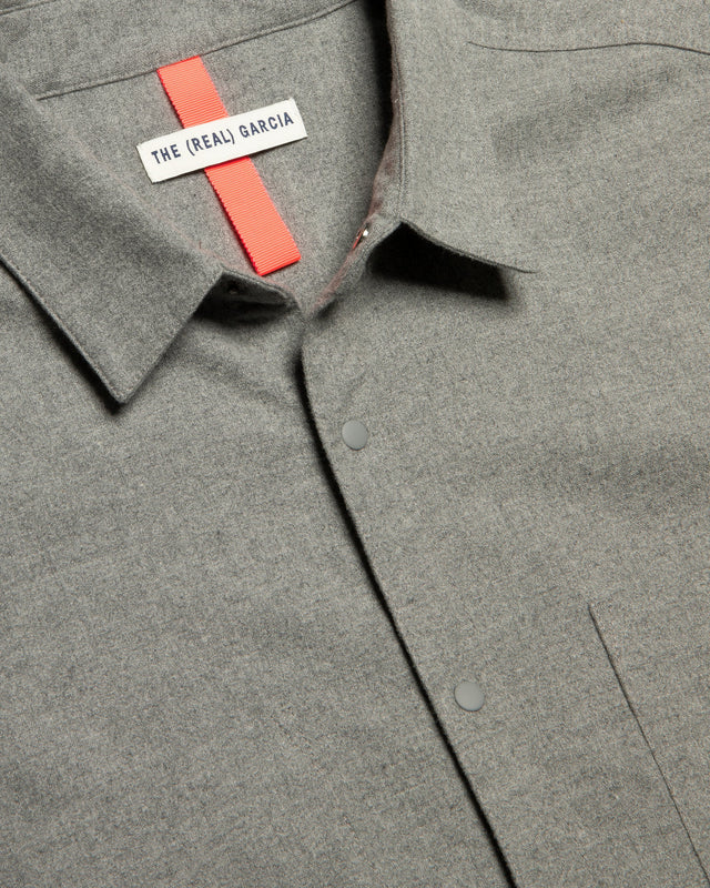 FLANNEL COTTON SHIRT LIGHT GREY