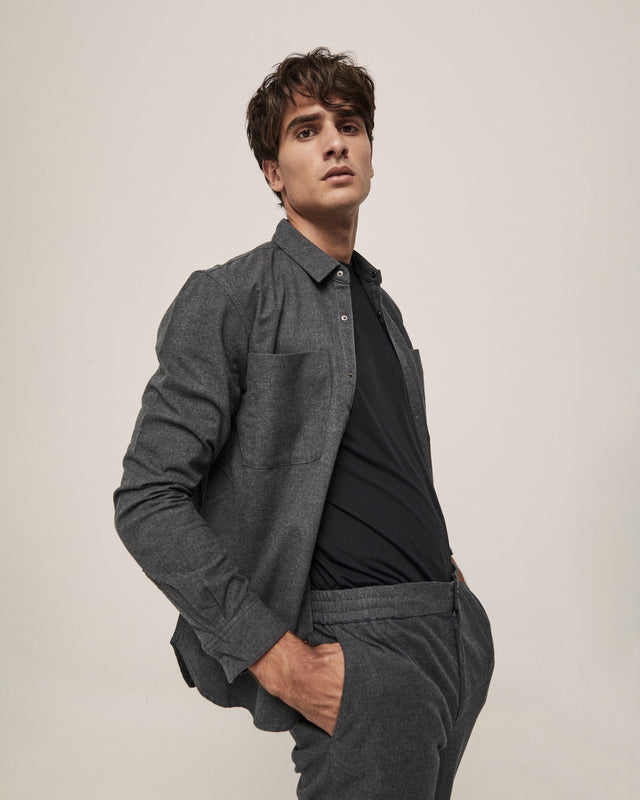 THE FLANNEL COTTON SHIRT GREY