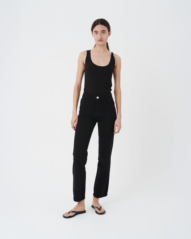 DENIM PANTS WOMEN BLACK