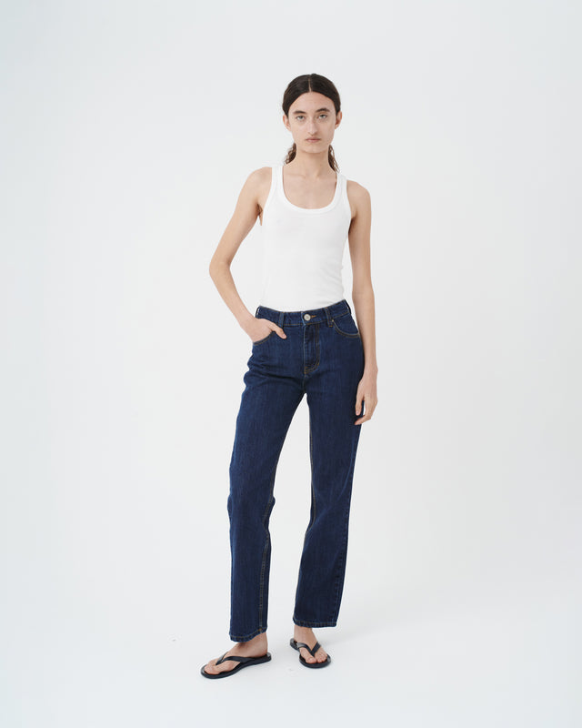 DENIM PANTS WOMEN DARK BLUE