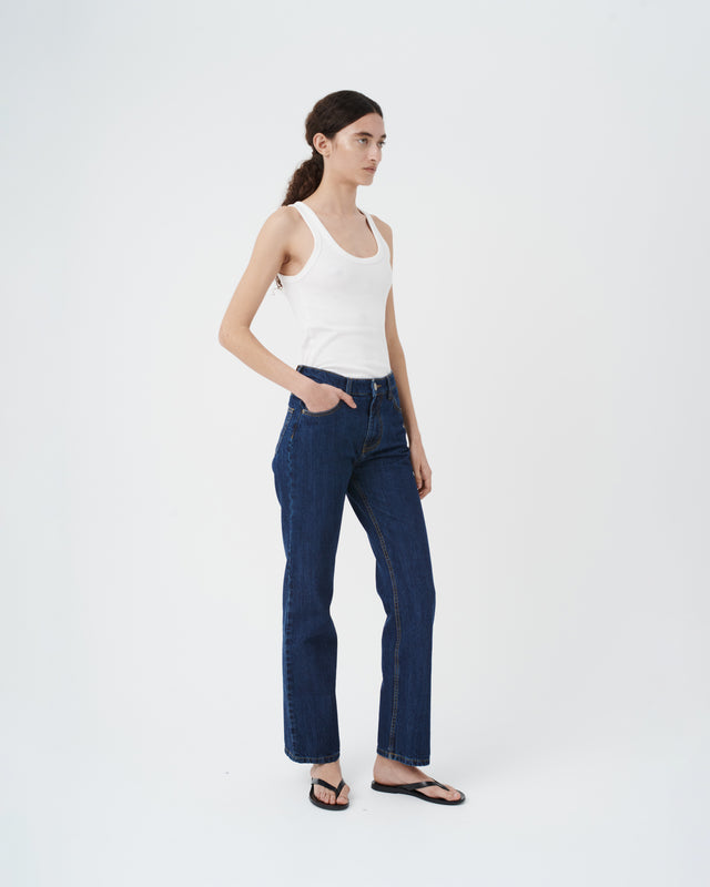DENIM PANTS WOMEN DARK BLUE