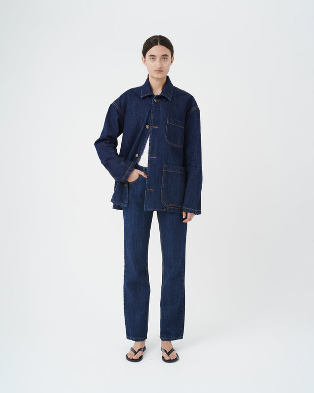 DENIM OVERSHIRT DARK BLUE