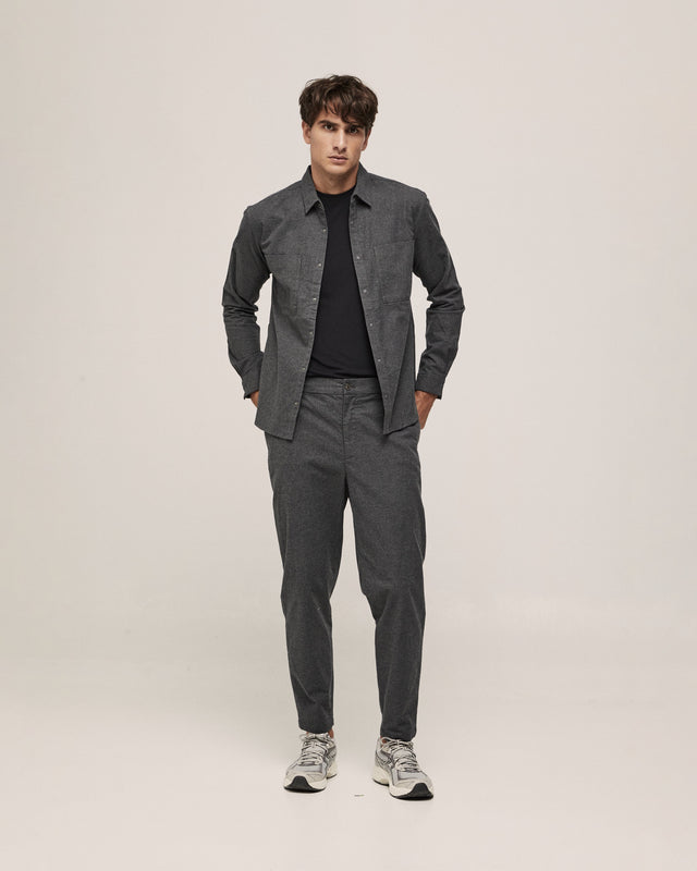 THE RELAXED COTTON FLANNEL PANTS GREY