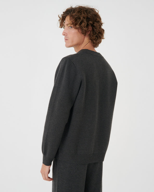 CÁRDIGAN DE PUNTO CON CREMALLERA GRIS OSCURO