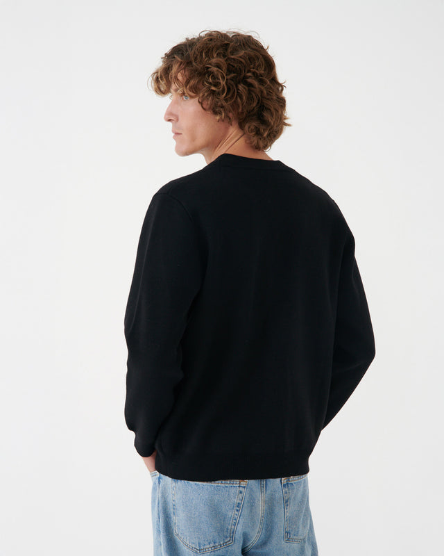 CÁRDIGAN DE PUNTO CON CREMALLERA NEGRO