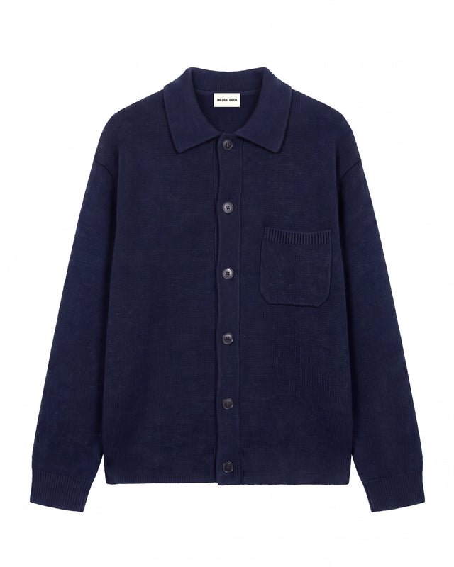 SOBRECAMISA DE PUNTO CON BOLSILLO LATERAL NAVY